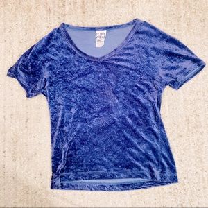 L Vintage Y2K Velvet Cropped Baby Tee- Large